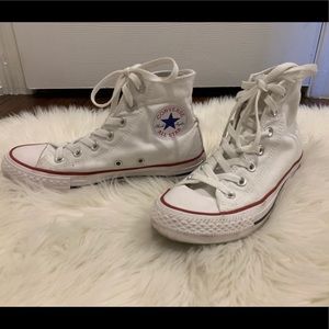 White converse high tops size 7